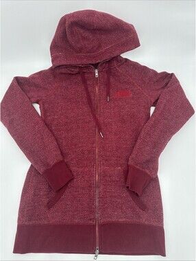 Roots Women's Red Heathered Full-zip Long Tunic Hoodie Size SM Excellent Cond
